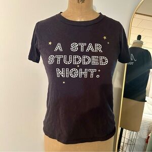 J crew Women’s Dark Navy Blue Graphic Tee - A Star Studded Night Sz S